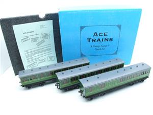 Ace Trains O Gauge "Southern" SR Green C1 Non Corridor Coaches x3 Set Boxed image 2