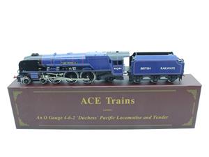 Ace Trains O Gauge E12L Duchess Class BR Blue "King George V1" R/N 46244 Electric 2/3 Rail Boxed image 1