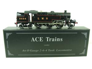 Ace Trains O Gauge E8 LMS Gloss Black 3 Cyl Stanier Tank Loco R/N 2524 Electric 2/3 Rail Boxed image 1