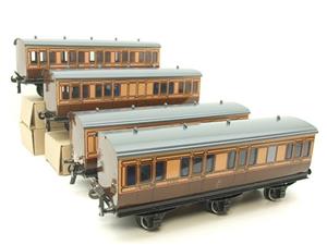 Darstaed O Gauge LSWR Six Wheel Grey Roof x4 Coaches Set 3 Rail Boxed image 6