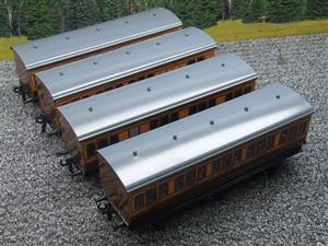 Darstaed O Gauge LSWR Six Wheel Grey Roof x4 Coaches Set 3 Rail Boxed image 10