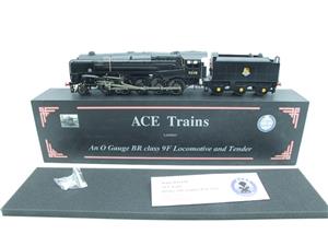 Ace Trains O Gauge E28E1 BR Pre 56 Class 9F Loco & Tender R/N 92118 Satin Black Elec 2/3 Rail Bxd image 1