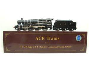 Ace Trains O Gauge E18A1 LMS Gloss Black Loco & Tender "Silver Jubilee" R/N 5552 Elec 2/3 Rail Bxd Rare image 1