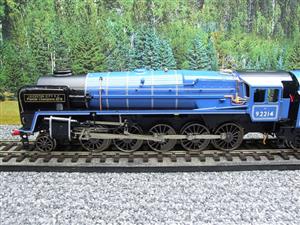 Ace Trains O Gauge E28L Class 9F BR Gloss Blue Loco & Tender "Leicester City FC" R/N 92214 Electric 2/3 Rail Boxed image 4