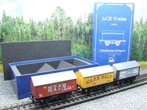 Ace Trains O Gauge G6 SV2 Private Owner Salt Wagons x3 Set 2 Bxd image 3