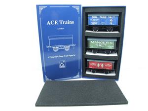 Ace Trains O Gauge G6 SV3 Private Owner Salt Wagons x3 Set 3 Bxd image 1
