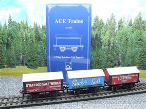 Ace Trains O Gauge G6 SV4 Private Owner Salt Wagons x3 Set 4 Bxd image 3