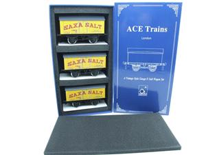 Ace Trains O Gauge G6 SV5 Private Owner "Saxa Salt" Wagons x3 Set 5 Bxd image 1