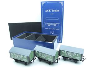 Ace Trains O Gauge G6 SV6 Private Owner "Mangers Salt" Wagons x3 Set 6 Bxd image 2