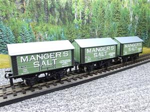 Ace Trains O Gauge G6 SV6 Private Owner "Mangers Salt" Wagons x3 Set 6 Bxd image 7