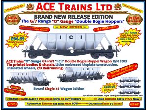 Ace Trains O Gauge G7-HW1 Bogie Hopper Wagon "I.C.I" x1