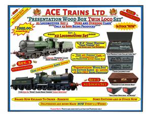 Ace Trains O Gauge x2 Loco's Set, E/30 "Duke & Dukedog" Class "GWR" Wood Box Presentation Set