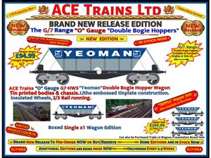Ace Trains O Gauge G7-HW3 Bogie Hopper Wagon "Yeoman" x1