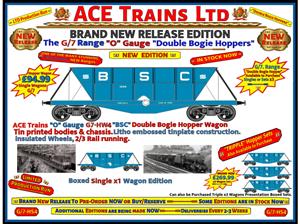 Ace Trains O Gauge G7-HW4 Bogie Hopper Wagon "B S C" x1