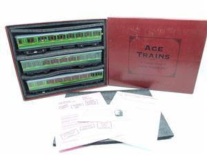 Ace Trains O Gauge CIE/S Southern SR Green EMU x3 Car Coach Set Electric 3 Rail Boxed
