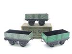 Hornby O Gauge Open Coal - Mineral Wagons x3 Set Vintage Tinplate
