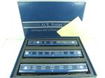 Ace Trains O Gauge C20-A LMS Blue Coronation Scot x3 Coaches, 2/3 Rail, All Metal, Set A, Bxd