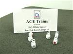Ace Trains O Gauge LS3 White Square Jewelled Loco Lamps Pack of Six