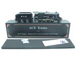 Ace Trains O Gauge E38J, WD Un-Lined Satin Black Class 8F, 2-8-0 Locomotive and Tender R/N 307
