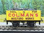 Ace Trains O Gauge G/5 Private Owner "Colmans Mustard Works" No.37 Coal Wagon 2/3 Rail