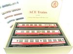 Ace Trains O Gauge C13B BR MK1 Carmine & Cream Coaches x3 Set B Bxd 2/3 Rail