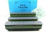 Ace Trains O Gauge C1 Southern SR Green x3 Passenger Coaches Set