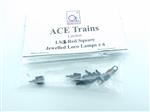 Ace Trains O Gauge LS1 Black Square Jewelled Loco Lamps Pack of Six