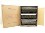 Ace Trains O Gauge C24 SR Southern Green Six Wheeled Passenger Coaches x3 Set Boxed 2/3 Rail